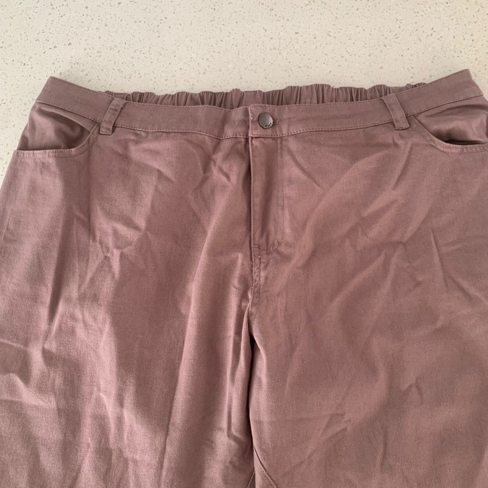 Pact Womens XXXL Organic Cotton Stretch Twill Straight Leg Pants Mauve Brown - Picture 2 of 8